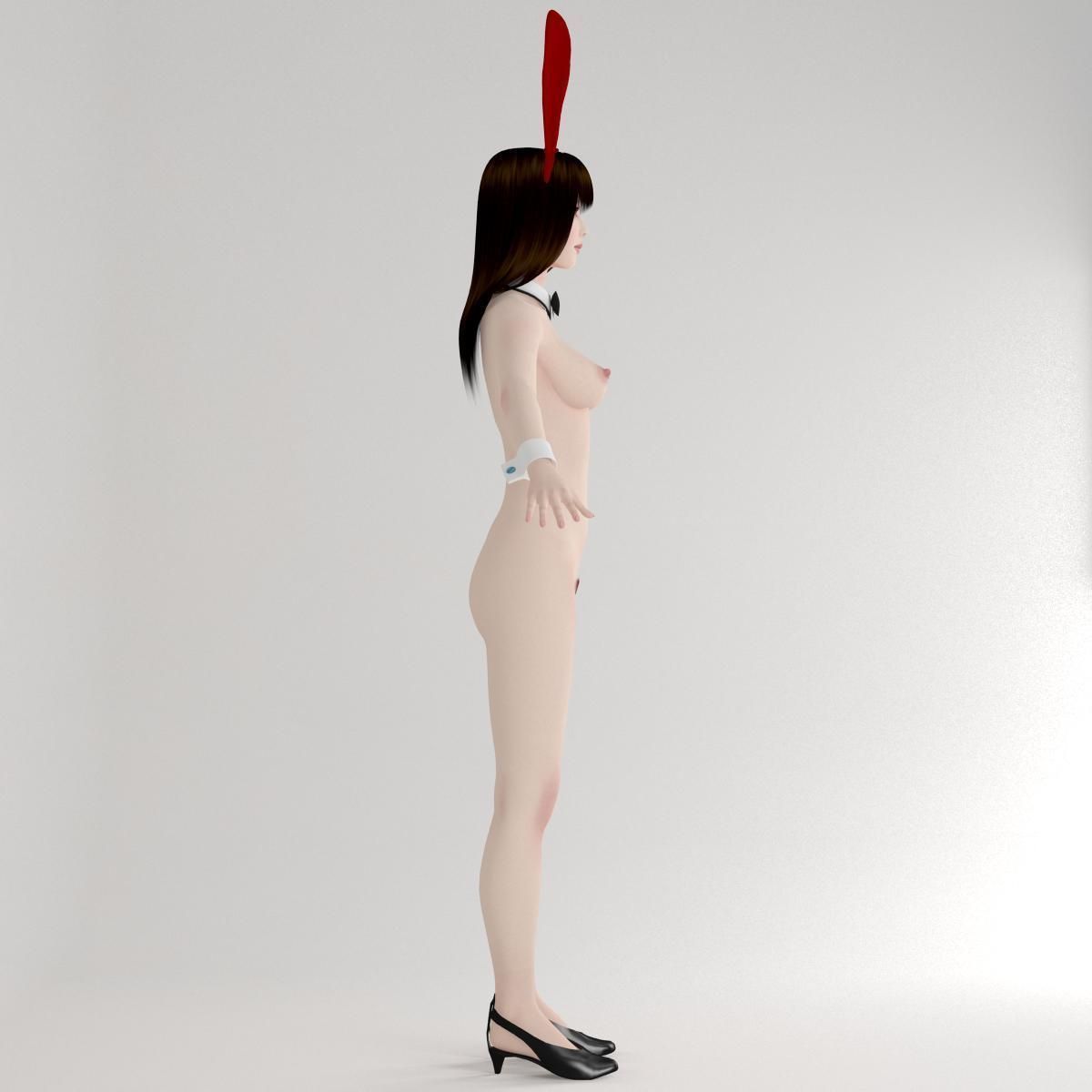 T pose nonrigged model of Akari in bunny outfit  3D model_10