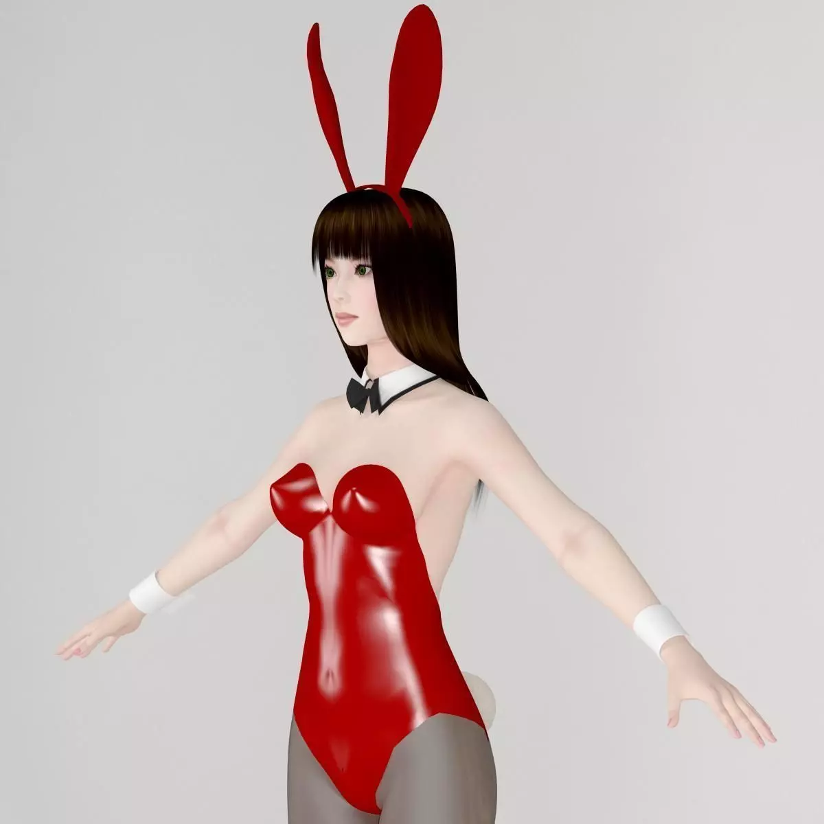 T pose nonrigged model of Akari in bunny outfit  3D model_0