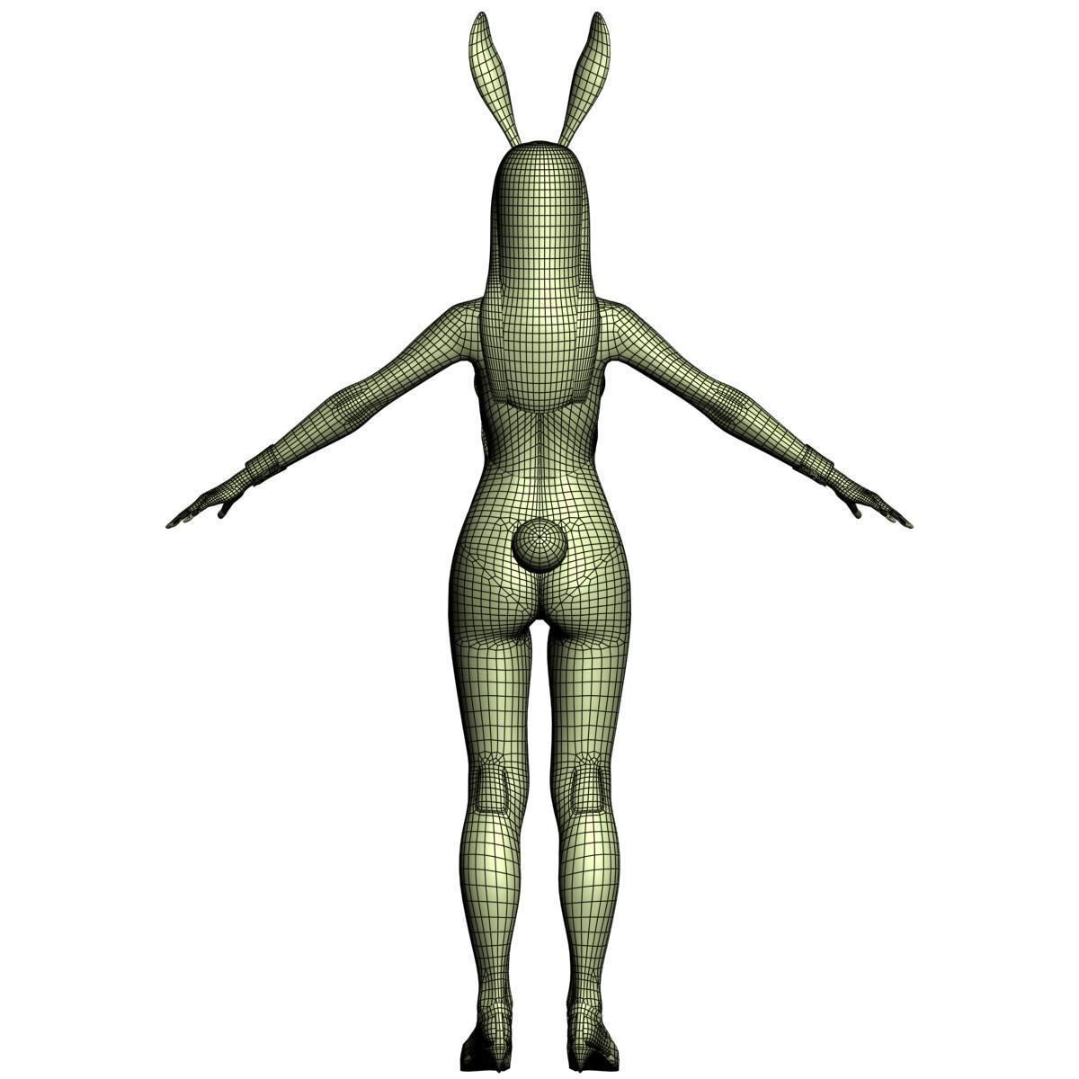 T pose rigged model of Akari in bunny outfit  3D model_17