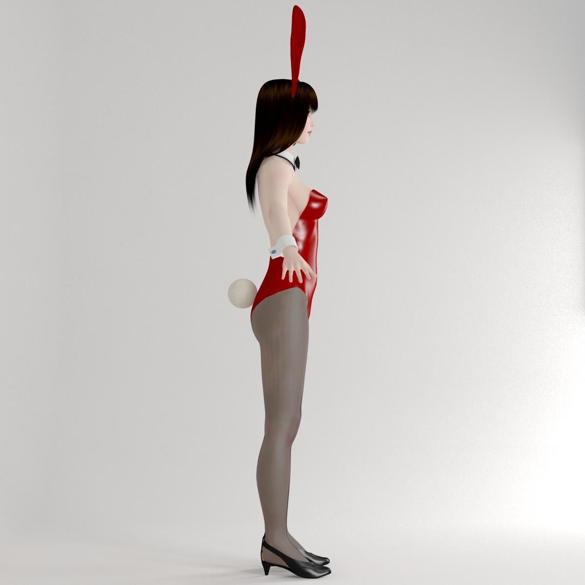 T pose rigged model of Akari in bunny outfit  3D model_11