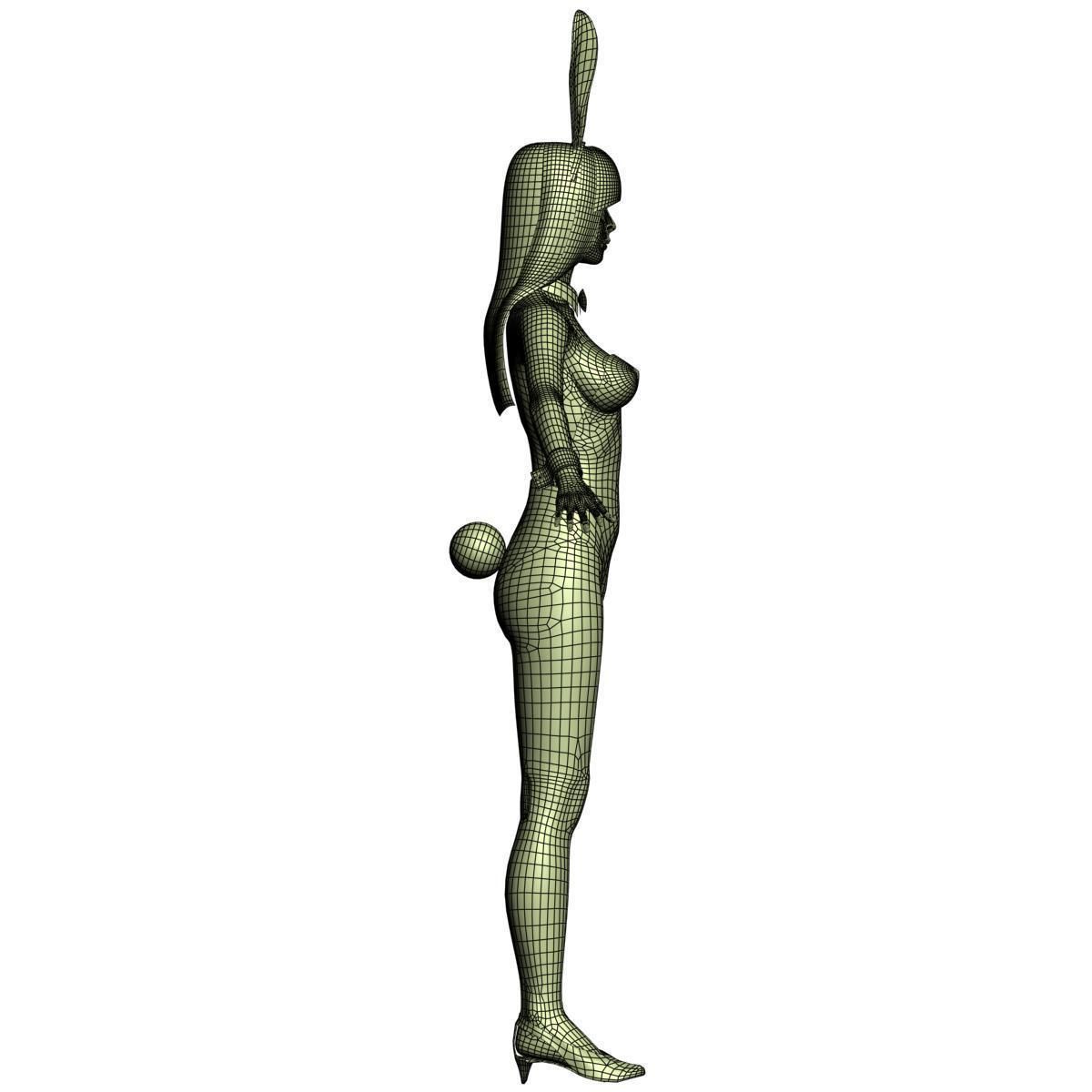 T pose rigged model of Akari in bunny outfit  3D model_16