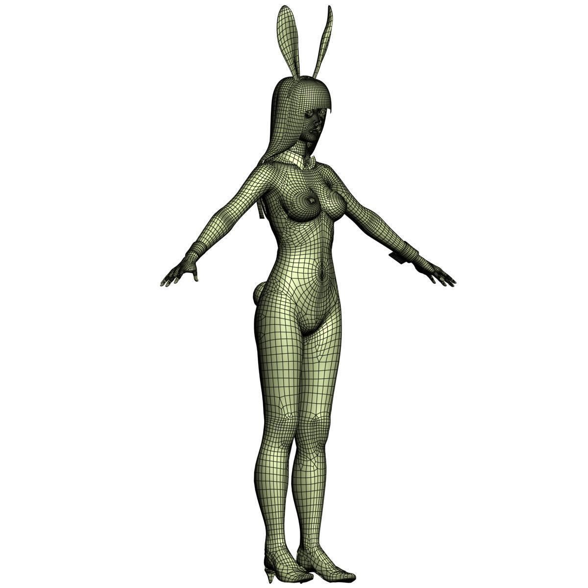 T pose rigged model of Akari in bunny outfit  3D model_15