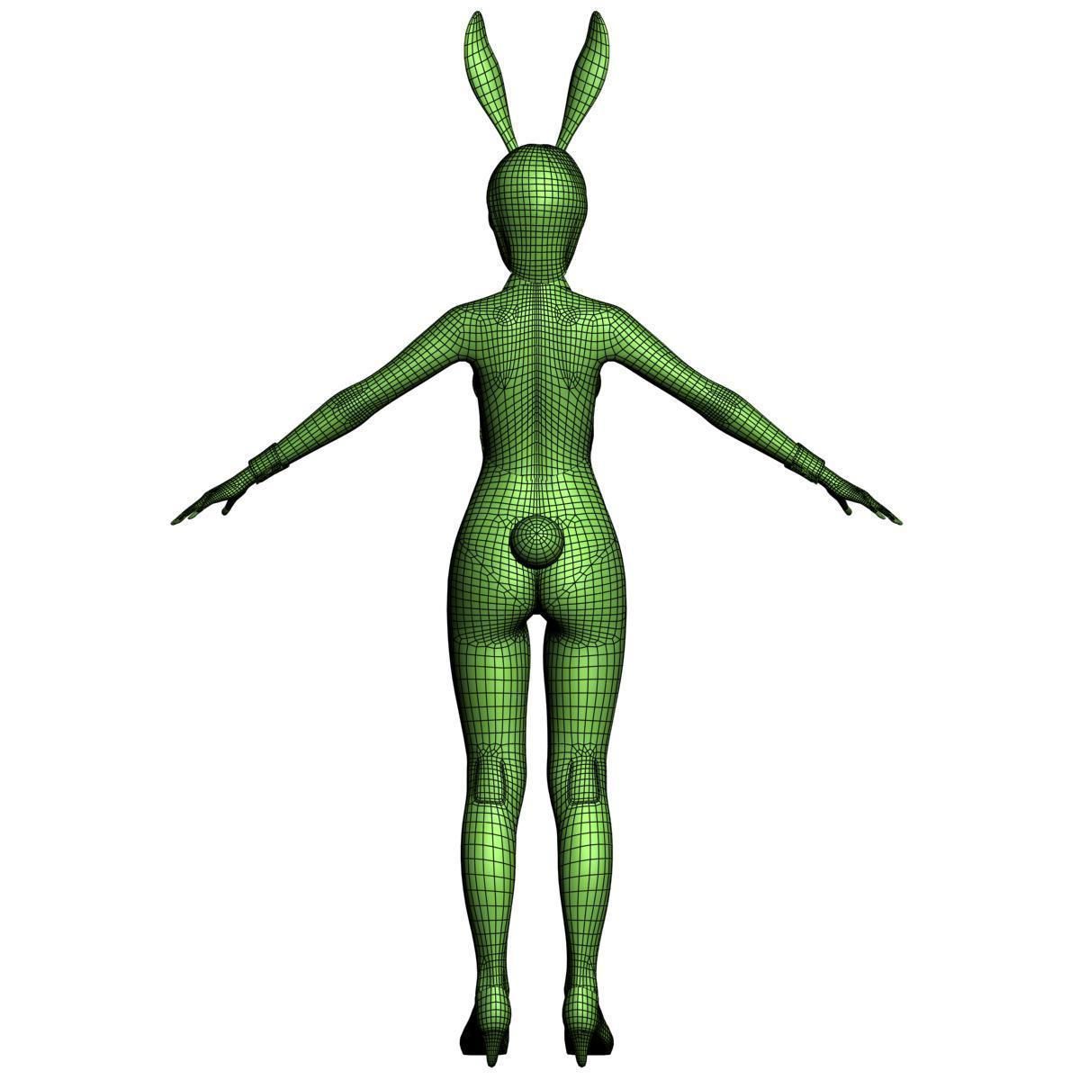  T pose nonrigged model of Rina in bunny outfit 3D model_15