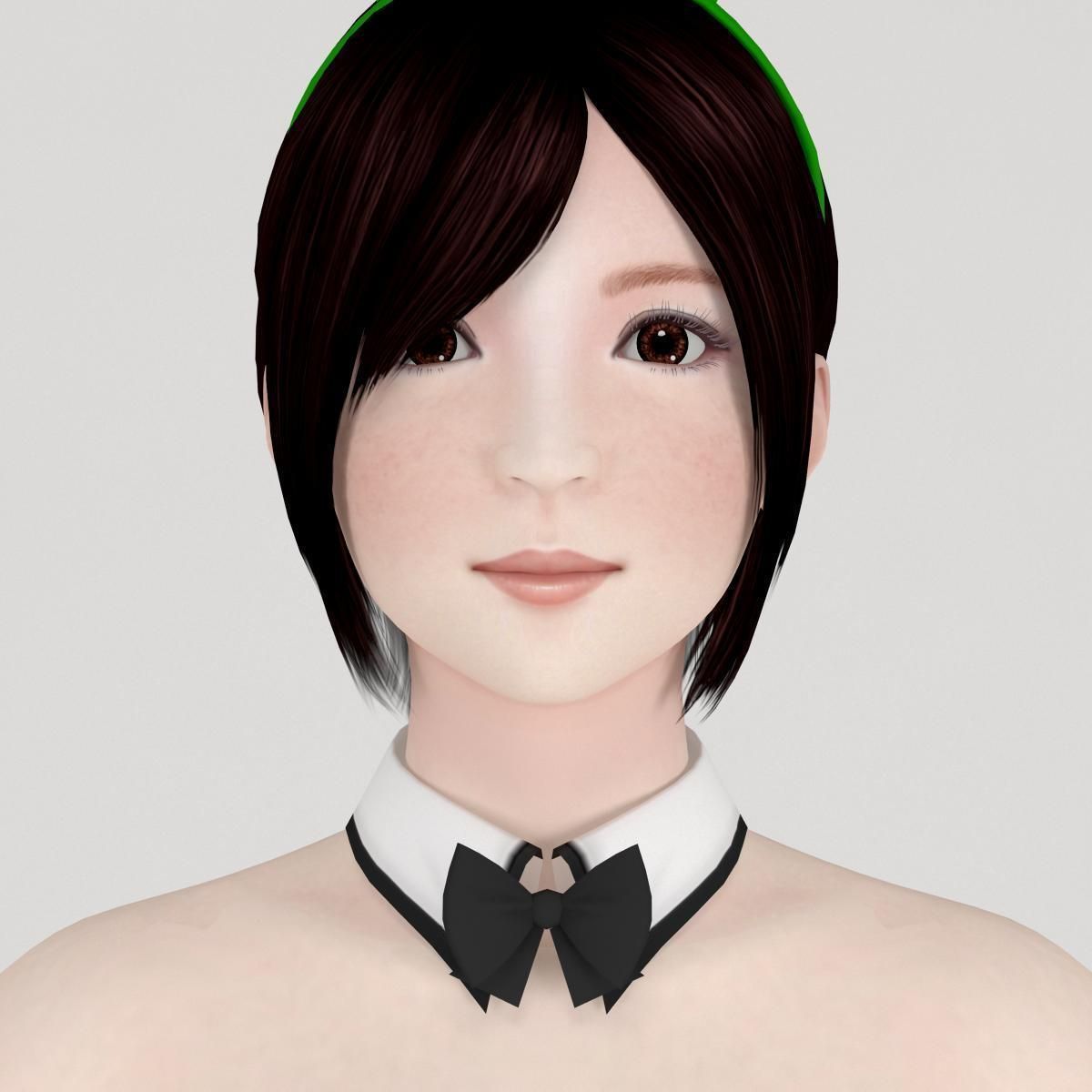  T pose nonrigged model of Rina in bunny outfit 3D model_1