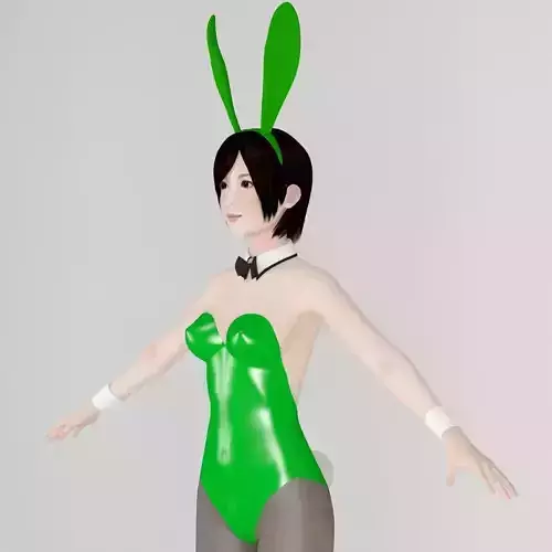  T pose nonrigged model of Rina in bunny outfit 3D model