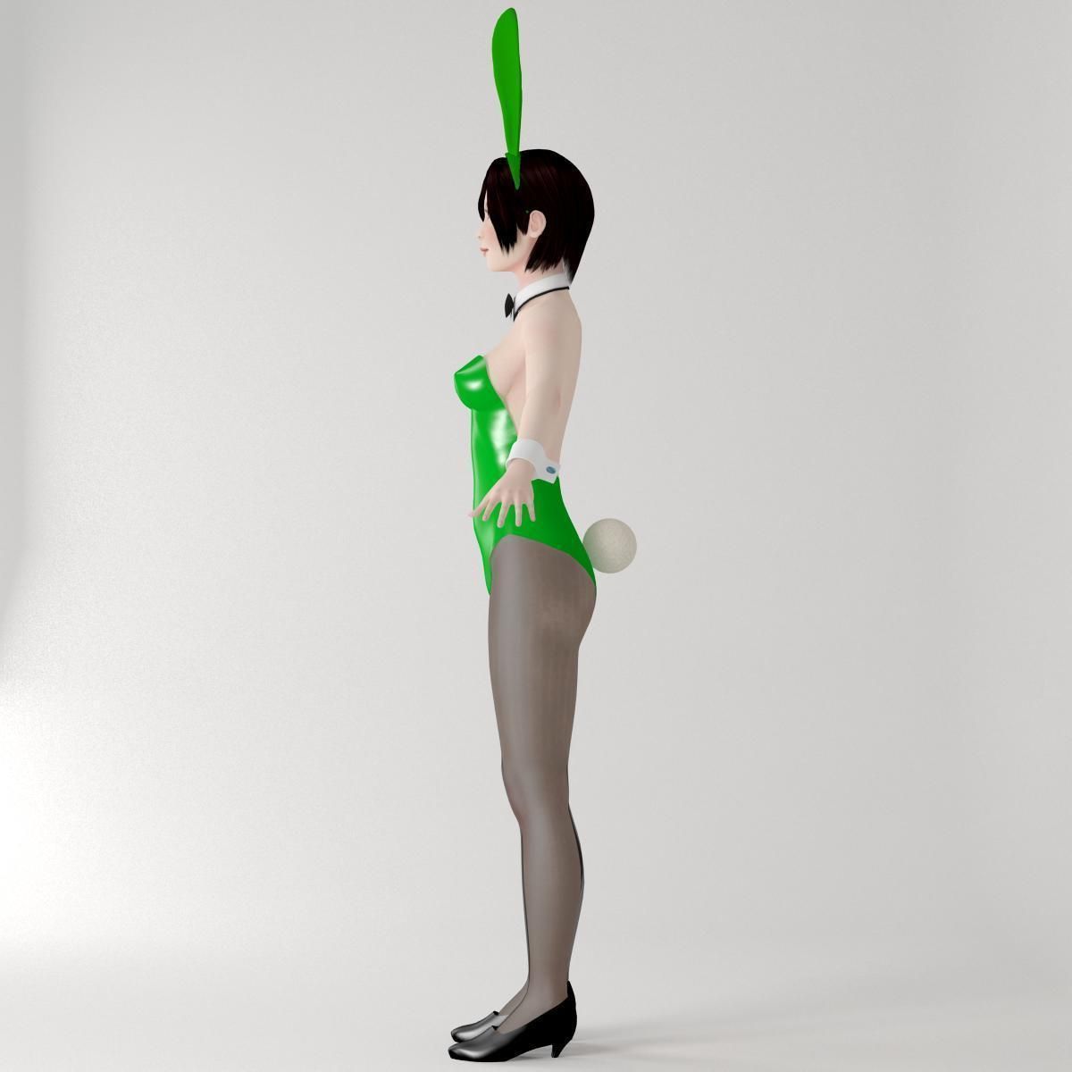 T pose rigged model of Rina in bunny outfit 3D model_11