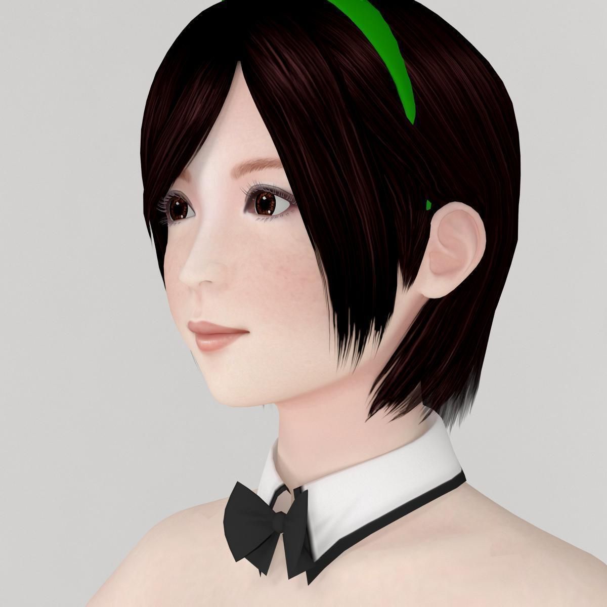 T pose rigged model of Rina in bunny outfit 3D model_2