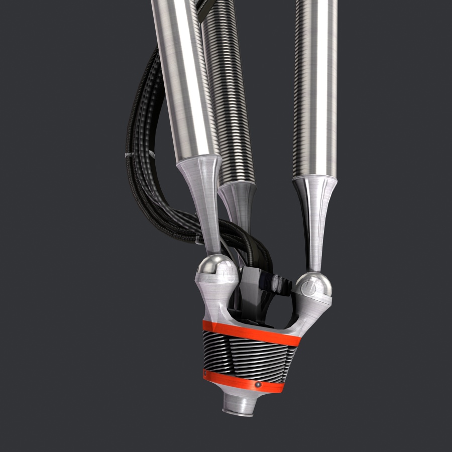 Trimaniple robotic arm animated 3D model_6