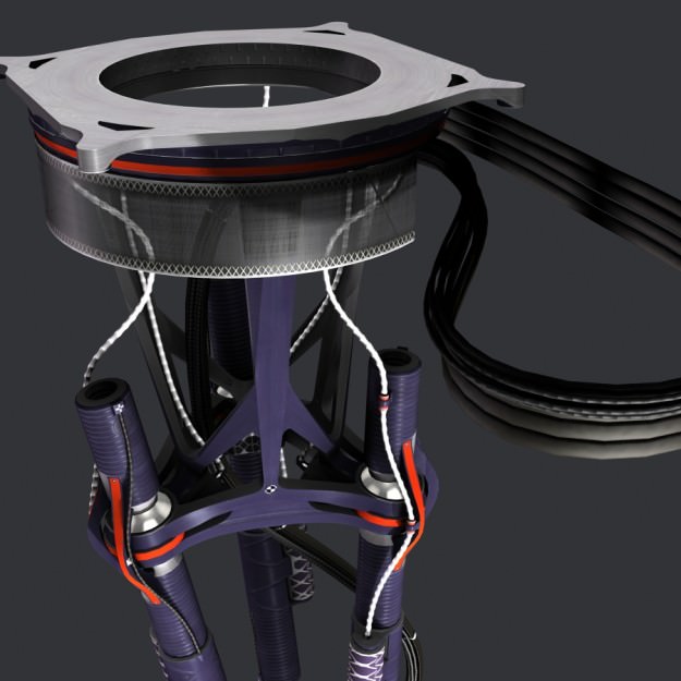 Trimaniple robotic arm animated 3D model_5