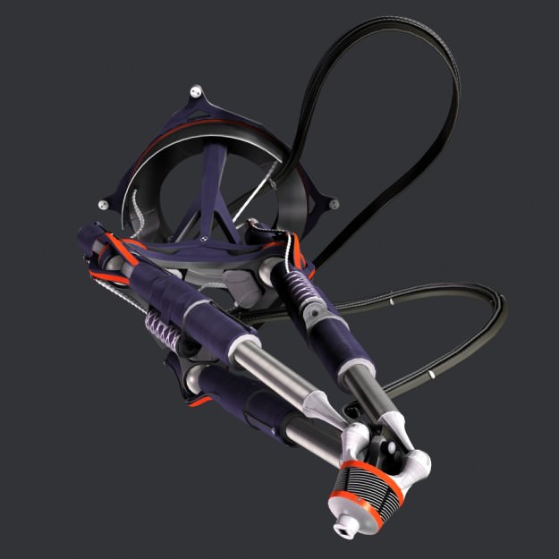 Trimaniple robotic arm animated 3D model_3