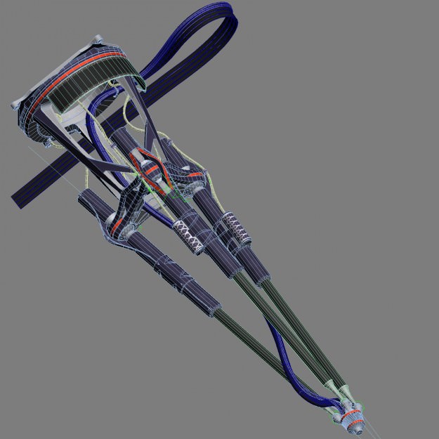 Trimaniple robotic arm animated 3D model_2