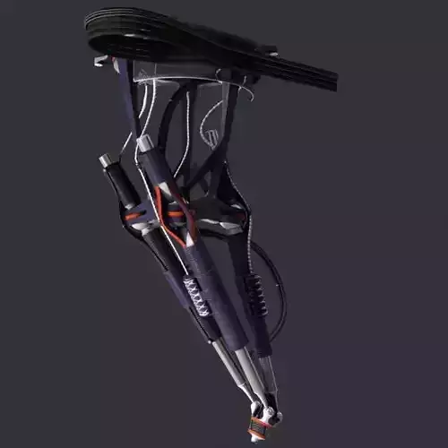 Trimaniple robotic arm animated 3D model