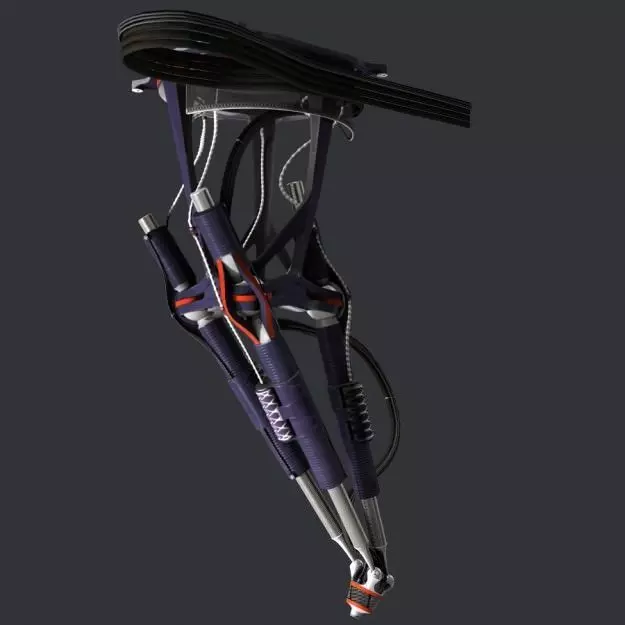 Trimaniple robotic arm animated 3D model_0