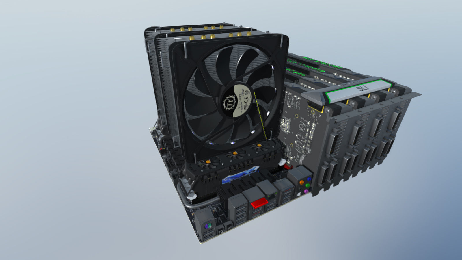 Computer assembly 2014 Low-poly 3D model