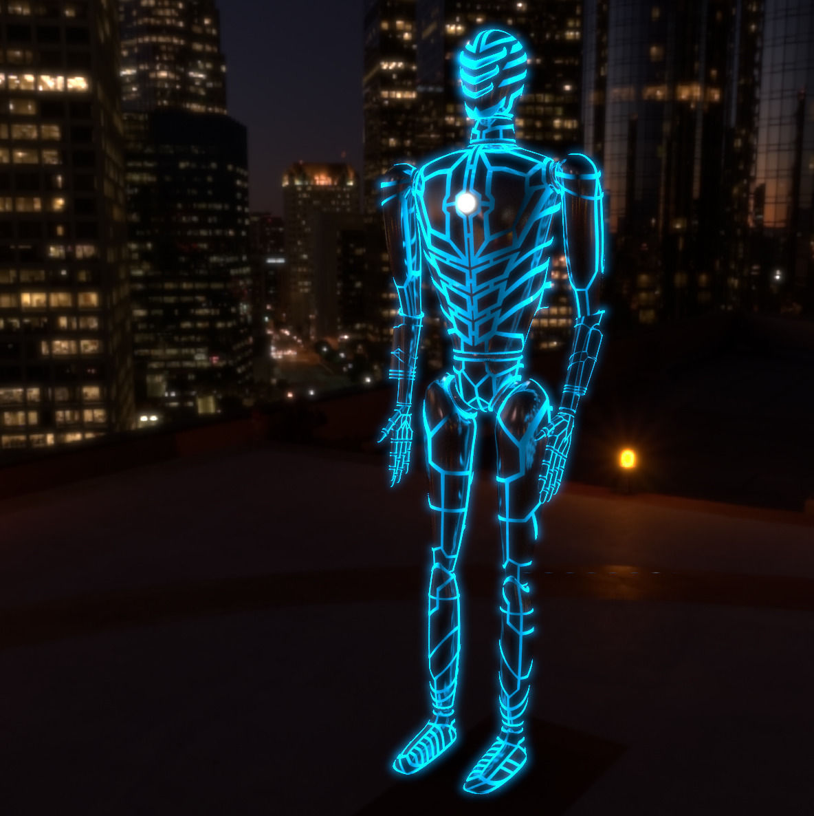 Glowing robot 3D model_2