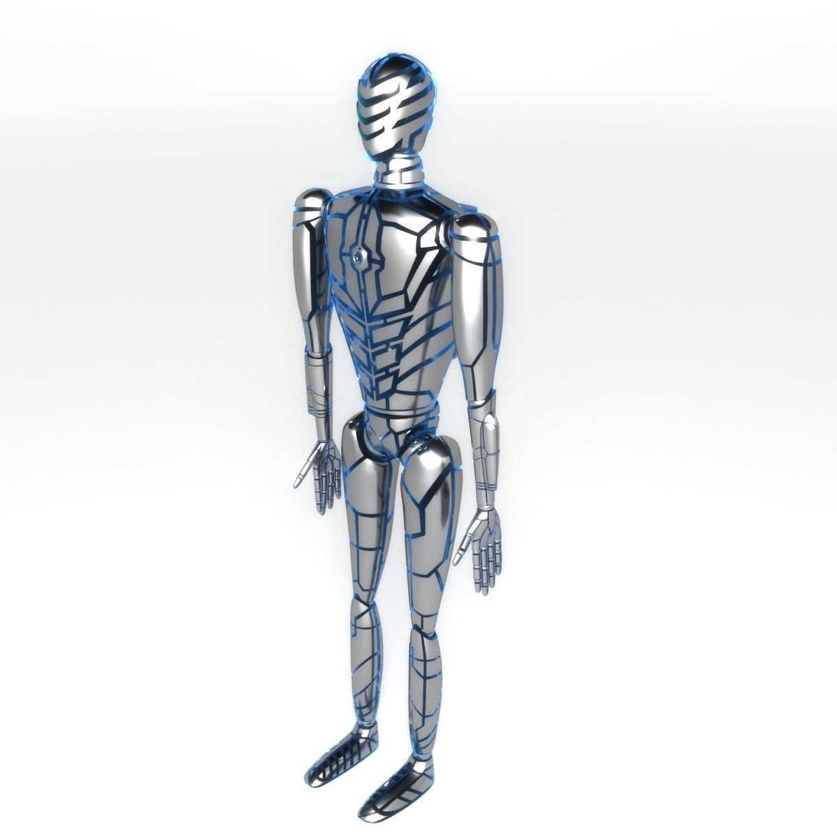 Glowing robot 3D model_0