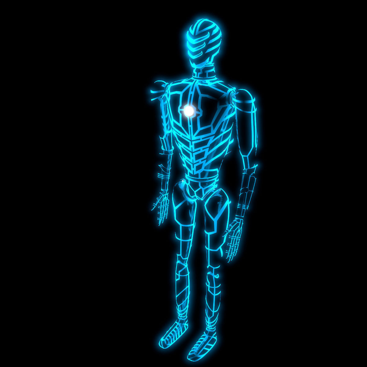 Glowing robot 3D model_3