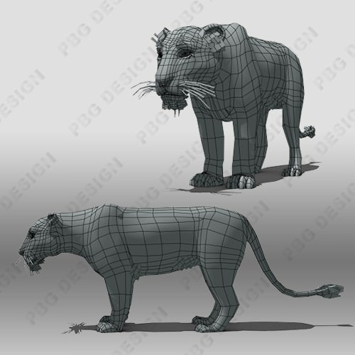 Lioness Animated Low-poly 3D model_8