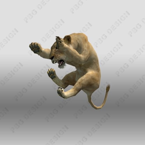 Lioness Animated Low-poly 3D model_2