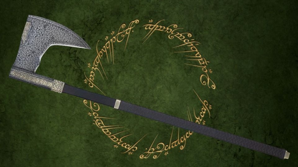 Gimli Ax  Low-poly 3D model_0