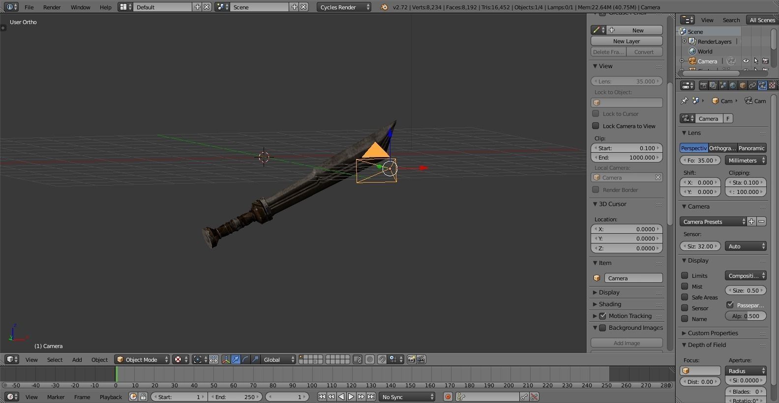 Fili Sword low-poly Low-poly 3D model_4