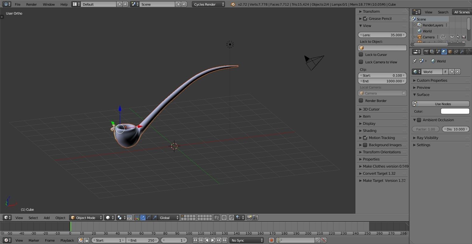 Bilbos Pipe Low-poly 3D model_5