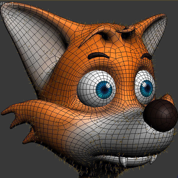 Fox cartoon rigged 3D model_16