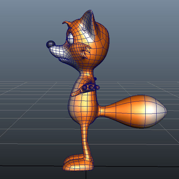 Fox cartoon rigged 3D model_8