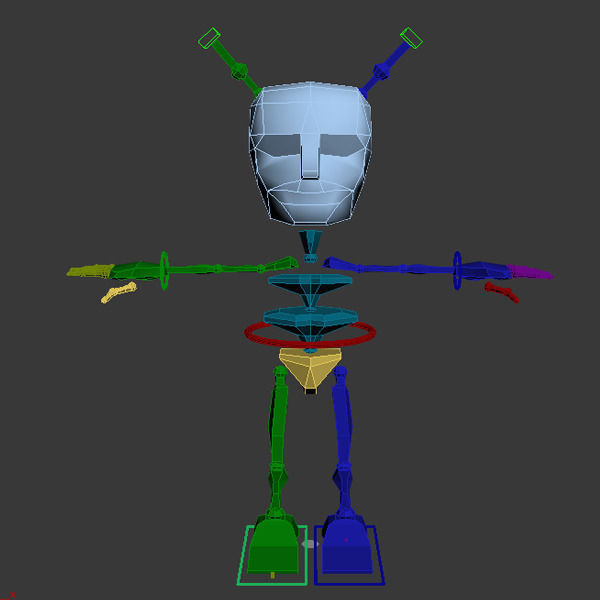 Fox cartoon rigged 3D model_6