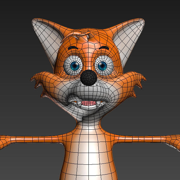 Fox cartoon rigged 3D model_20