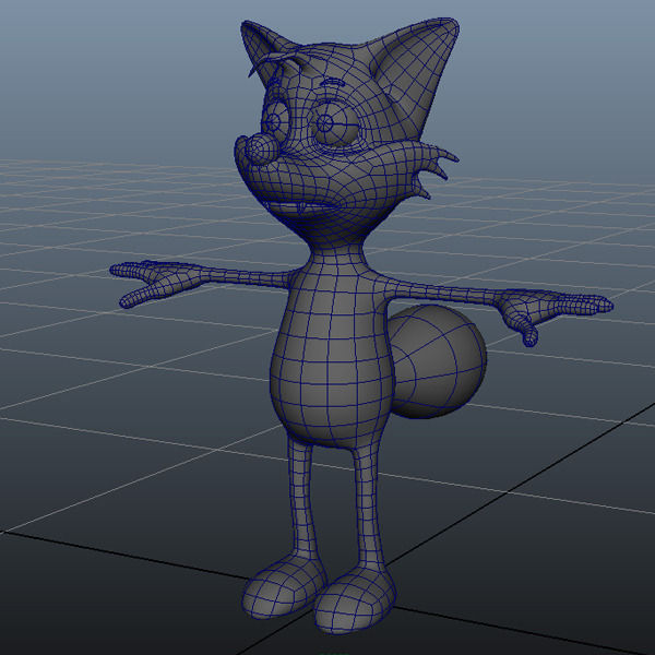Fox cartoon rigged 3D model_12