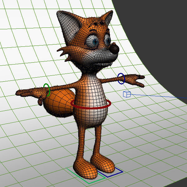 Fox cartoon rigged 3D model_15