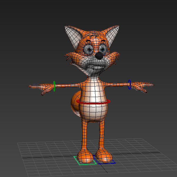 Fox cartoon rigged 3D model_14