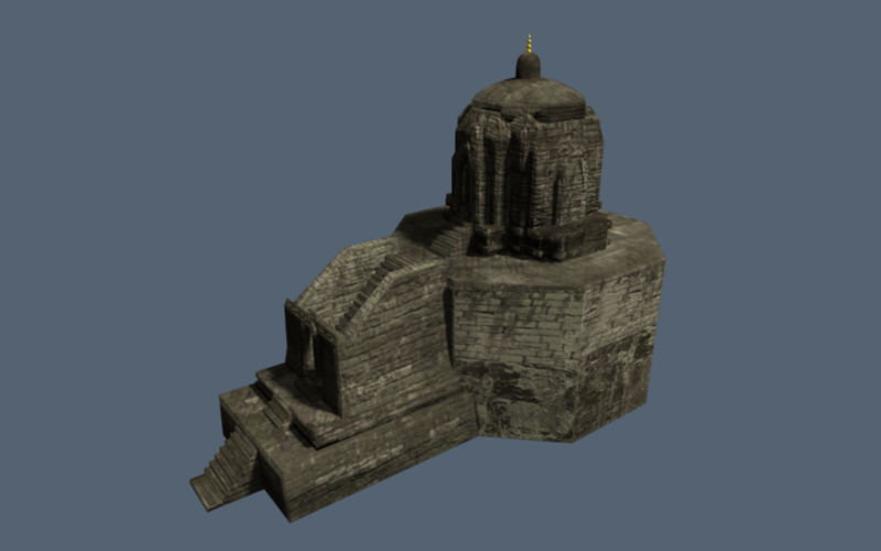 Shankaracharya Temple 3D model_2