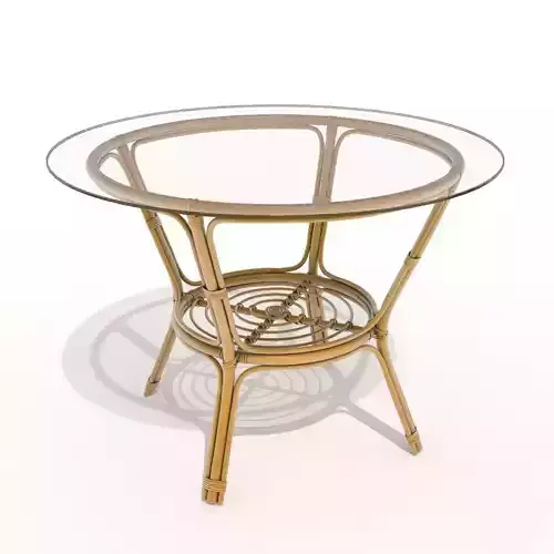 Rattan-glass table
