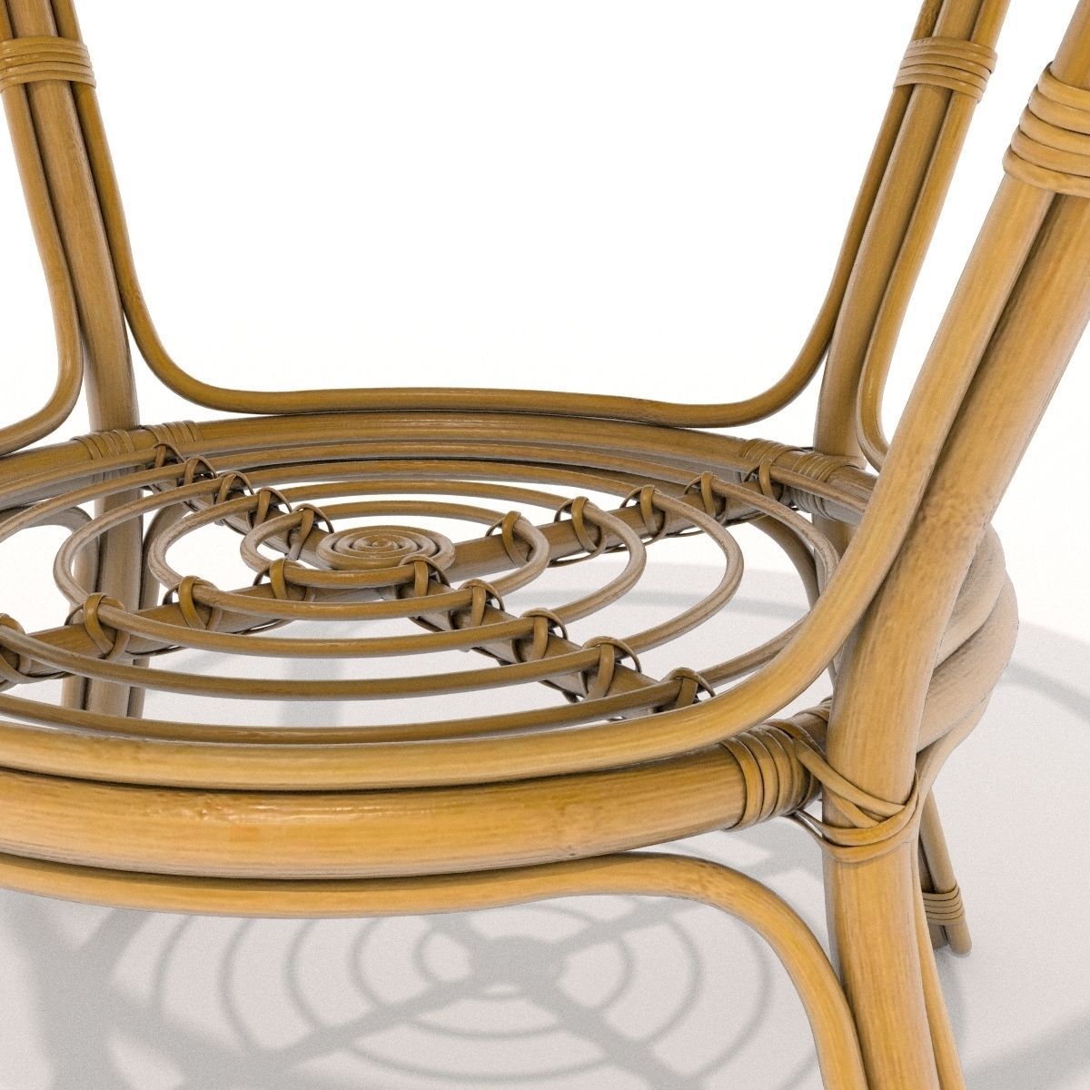 Rattan-glass table 3D model_4