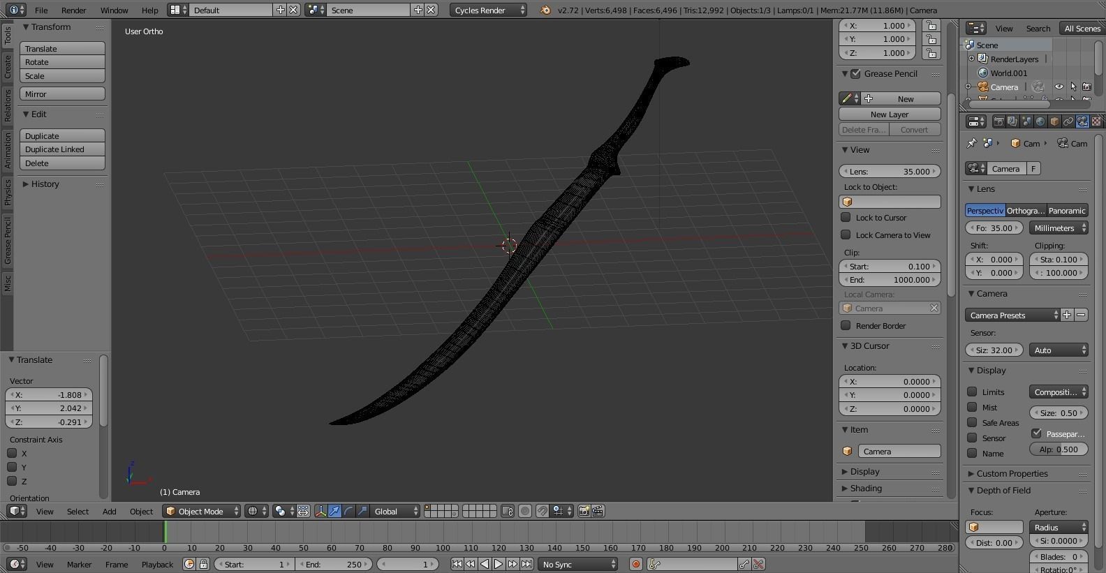 Elf Sentry Sword low-poly Low-poly 3D model_2