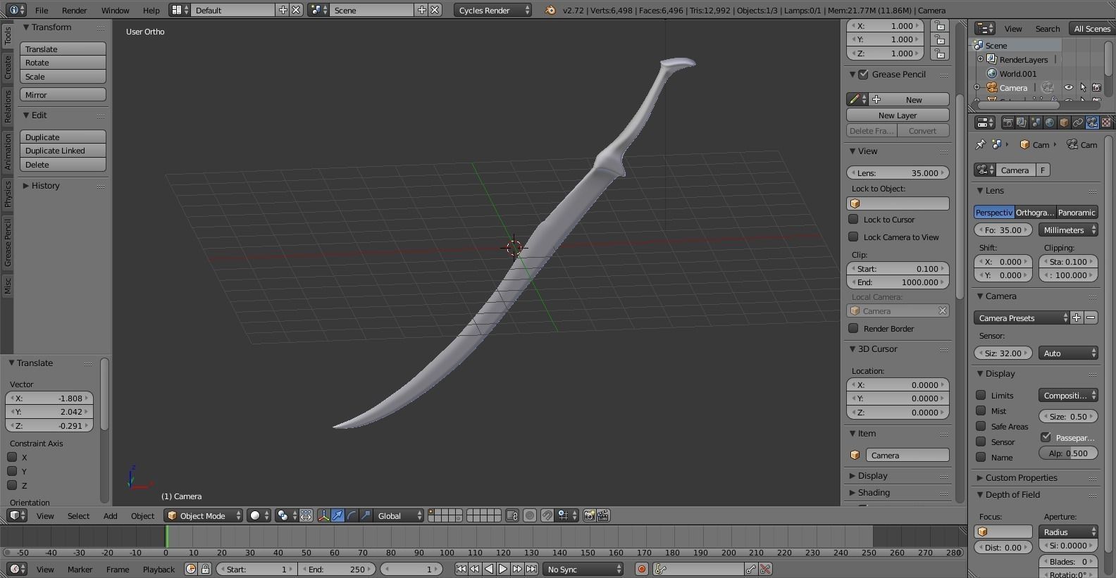 Elf Sentry Sword low-poly Low-poly 3D model_3