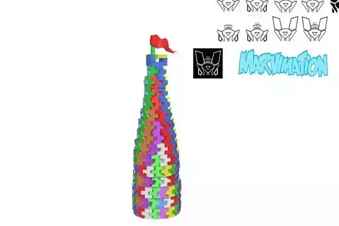 Soft Blocks Tower 3D model