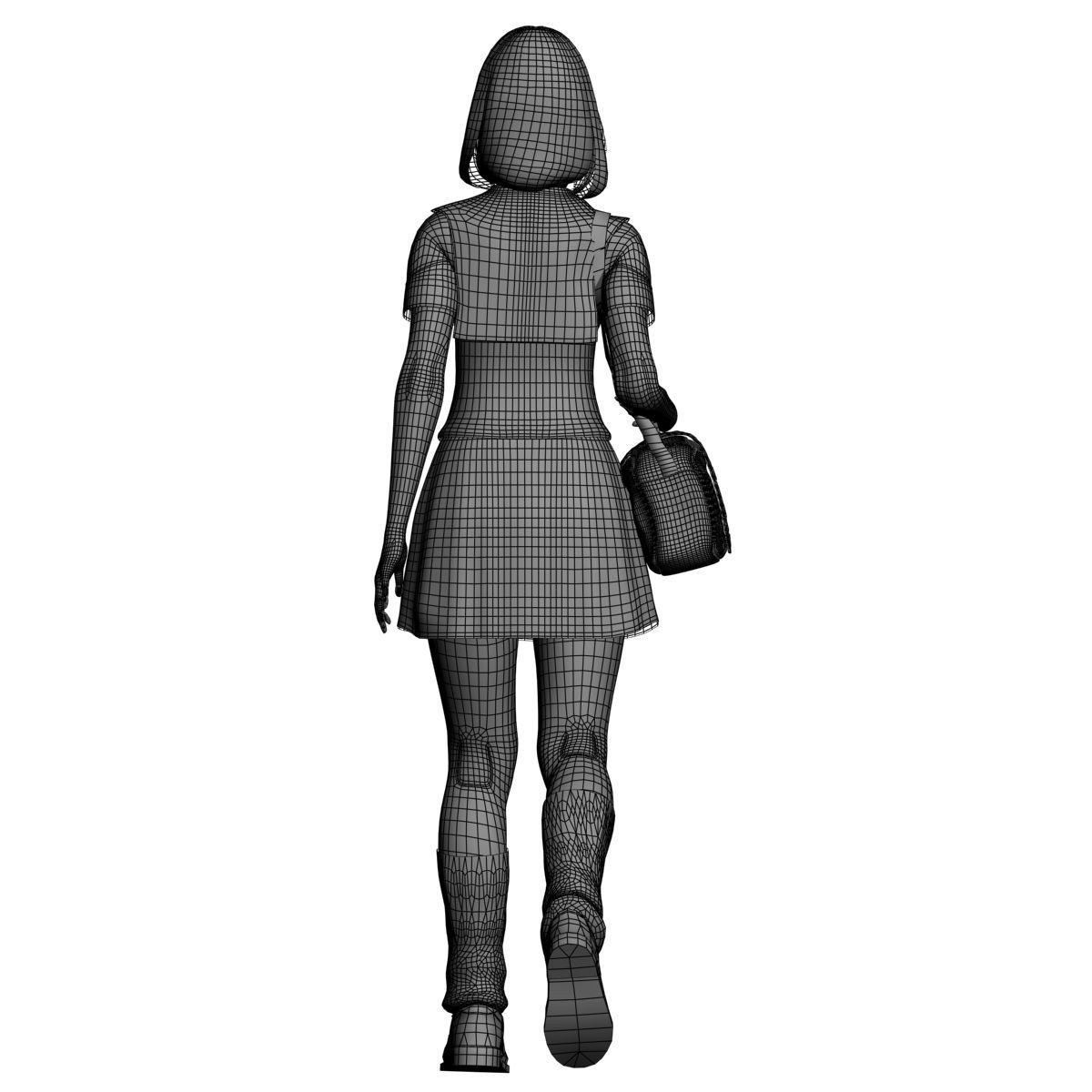 Mariko schoolgirl pose 01 3D model_13