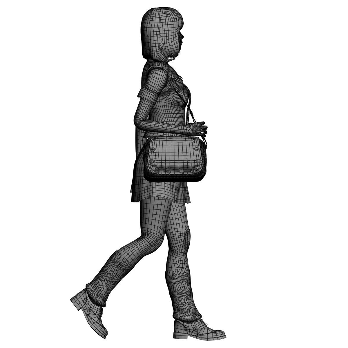 Mariko schoolgirl pose 01 3D model_12