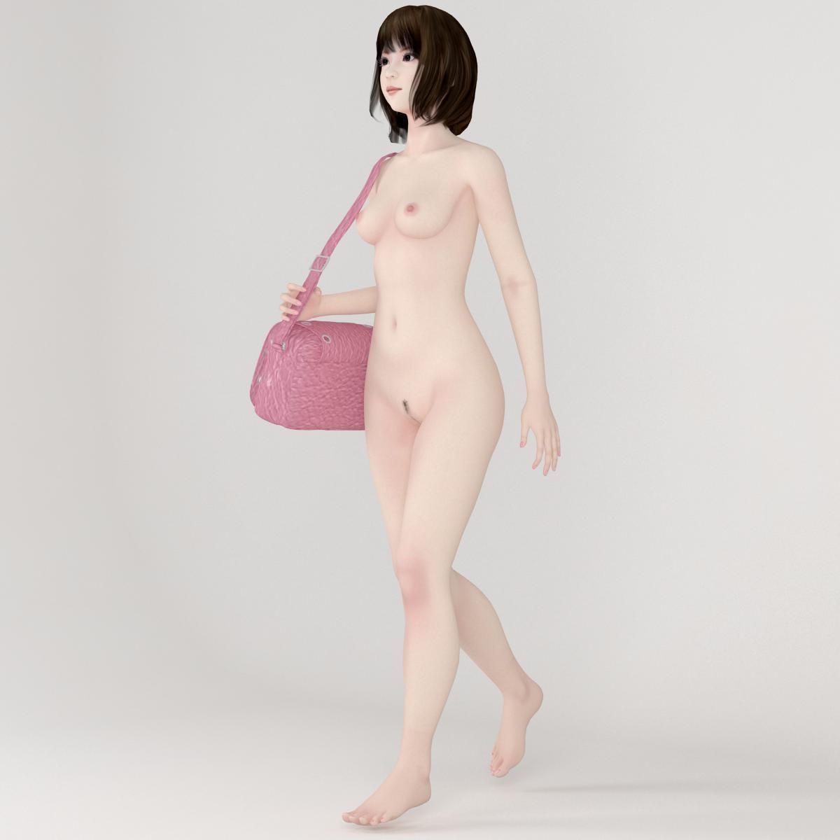 Mariko schoolgirl pose 01 3D model_7