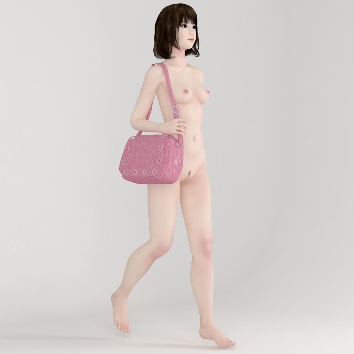 Mariko schoolgirl pose 01 3D model_10