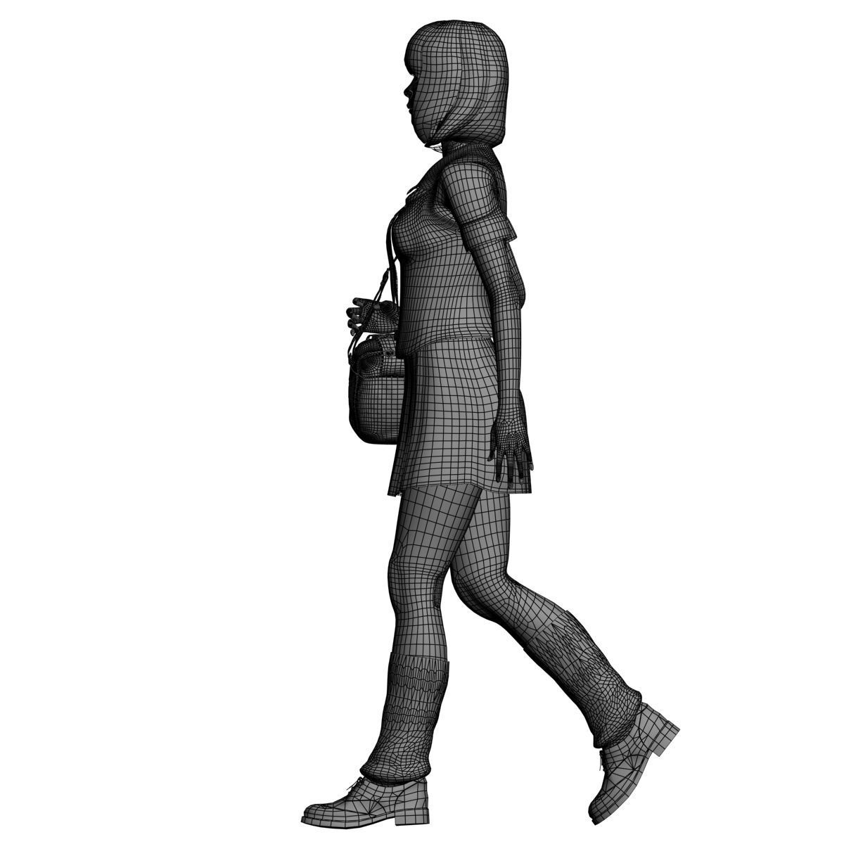 Mariko schoolgirl pose 01 3D model_14