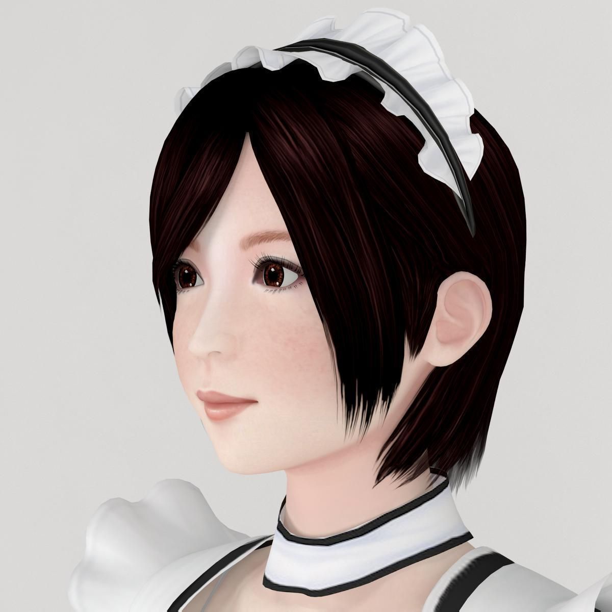  T pose nonrigged model of Rina in maid outfit  3D model_1