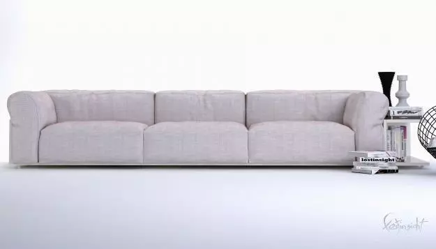 Modern long sofa 3D model