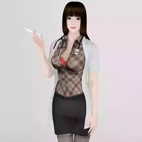 Akari doctor pose 01 3D model