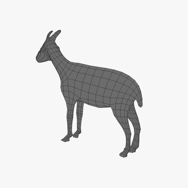 Low poly goat 3D model_5