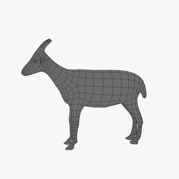 Low poly goat 3D model_4