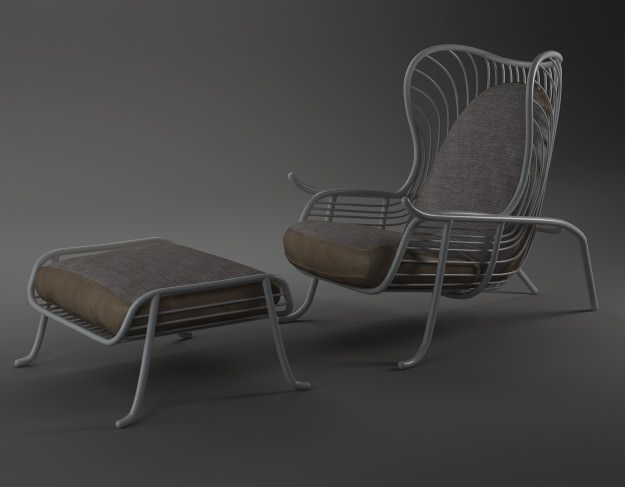 Arpa lounge chair 3D model_3